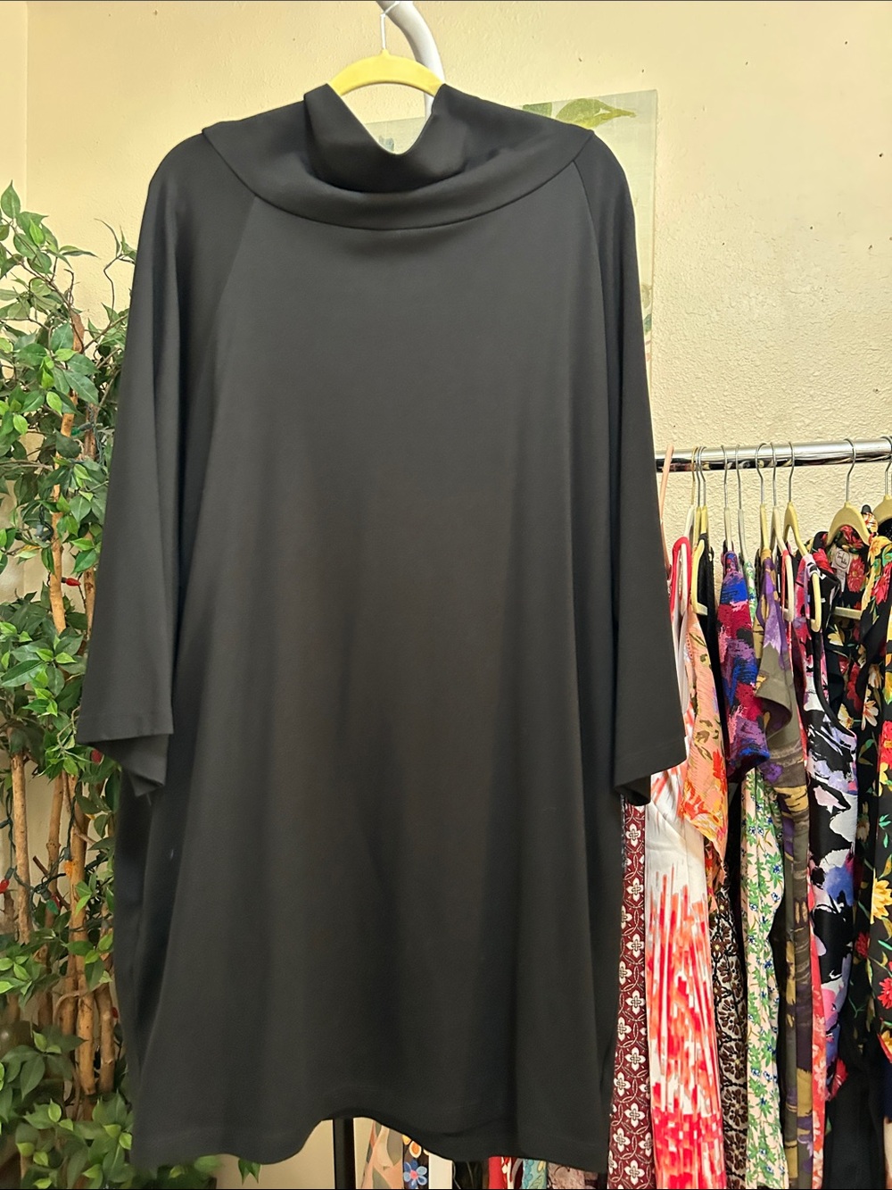 bryn Walker Black Draped Cowl Neck Tunic